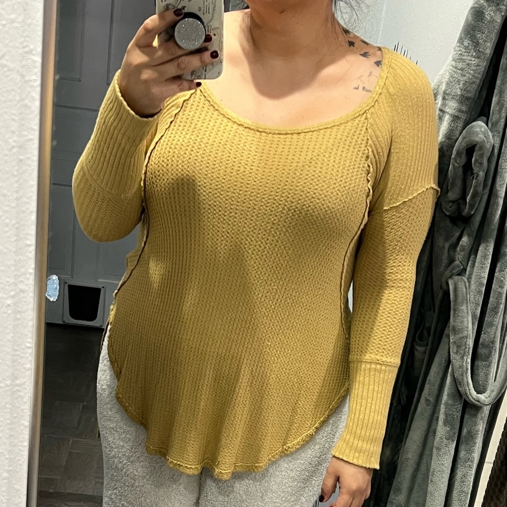 FREE PEOPLE Ventura Waffle Print Top - Picture 3 of 7
